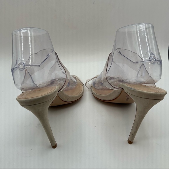 SCHUTZ Ariella Sandal |Double Clear Vinyl Straps |stiletto heel | in nude - Picture 9 of 13